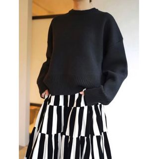 ドゥロワー(Drawer)の美品　she tokyo  シートーキョー　Alma  ニット　ブラック(ニット/セーター)