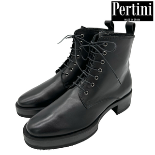 Pertini - 〈極美品〉Pertini ペルティニ【23cm】サイドジップ レースアップブーツ