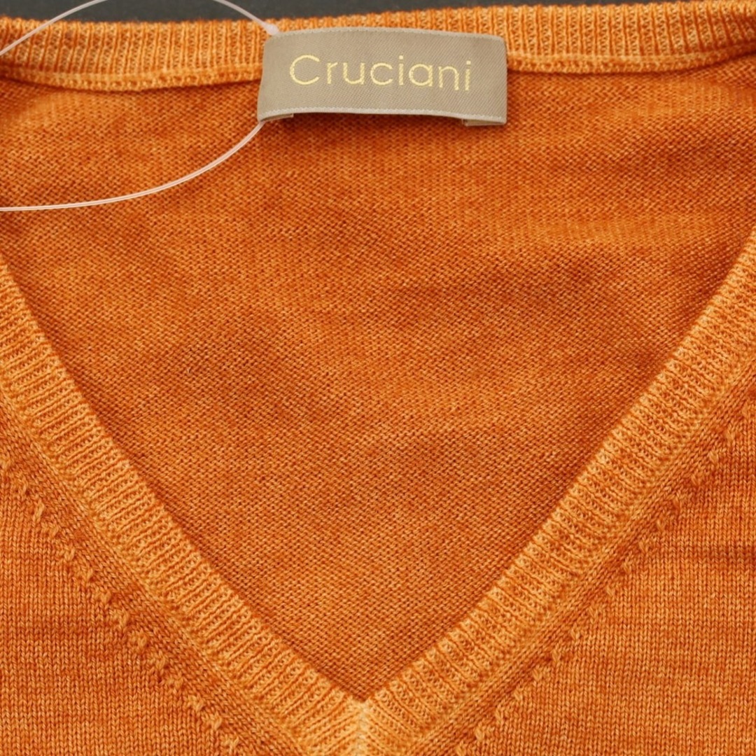 Cruciani(クルチアーニ)の【中古】クルチアーニ CRUCIANI ウール Vネック ニット オレンジ【サイズ50】【メンズ】 メンズのトップス(ニット/セーター)の商品写真