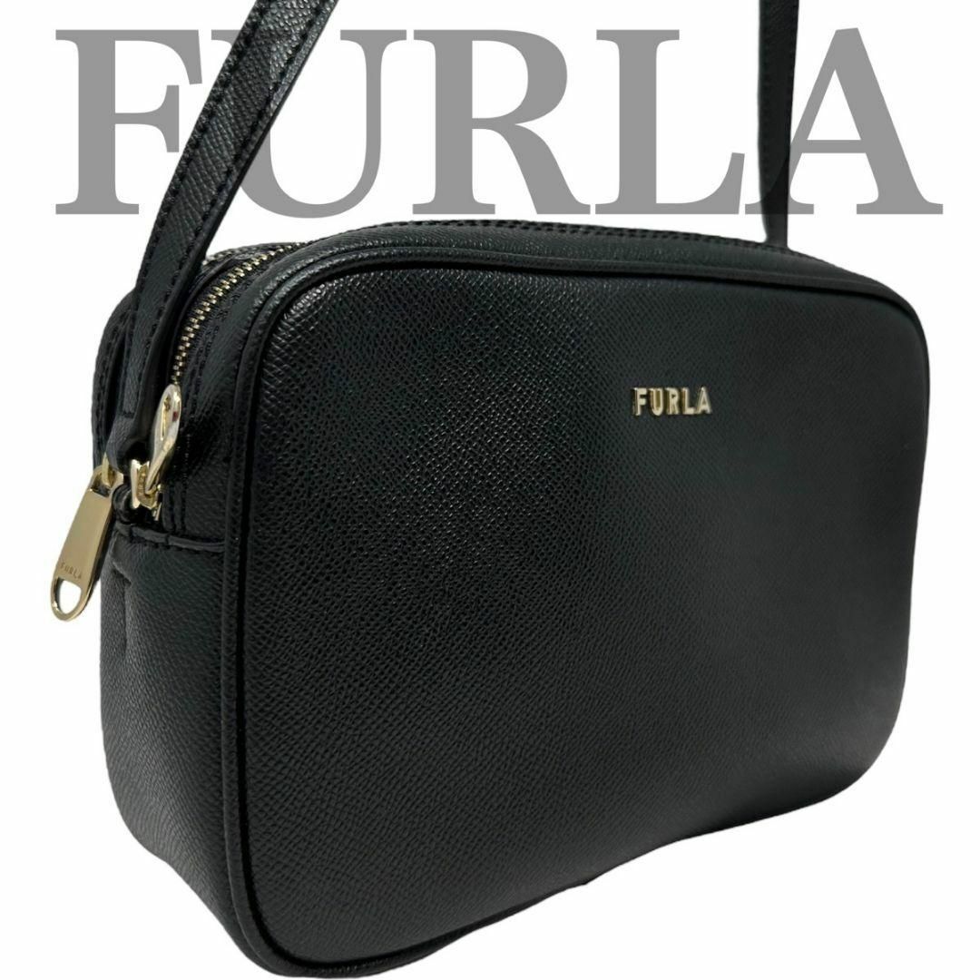 フルラ　FURLA　ショルダーバッグ　カメラバッグ　黒　a0208FRULA