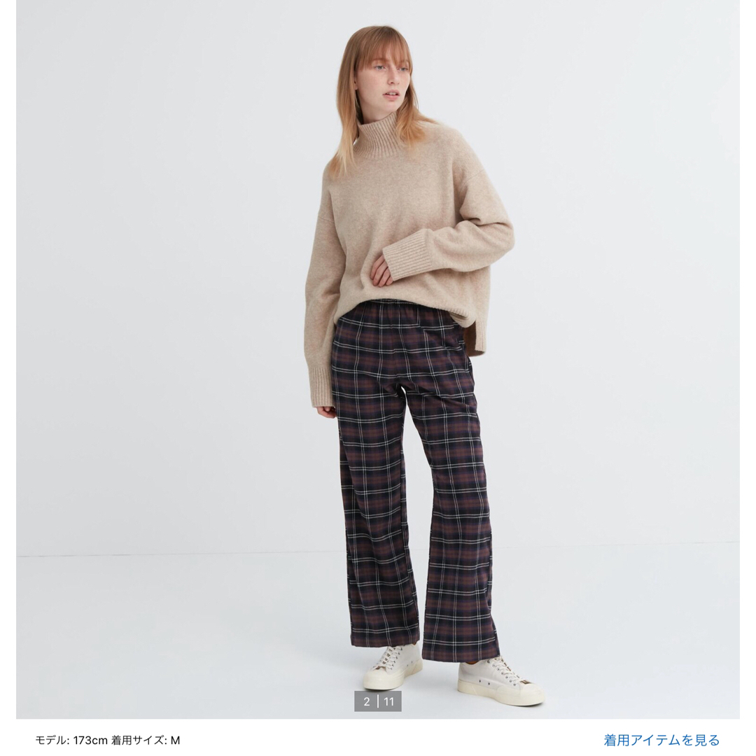 UNIQLO(ユニクロ)の【新品・未使用】ユニクロ フランネルパンツ ダークブラウン XL レディースのパンツ(カジュアルパンツ)の商品写真