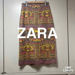 ザラ(ZARA)のZARA 刺繍ロングスカート(ロングスカート)