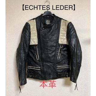 LuxeECHT LEDER セミダブルライダースジャケット ブラック 52/2XL