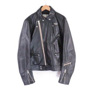 ルイスレザー(Lewis Leathers)の美品 Lewis Leathers ルイスレザー CYCLONE サイクロン ライダースジャケット 40 カスタムオーダー スクエアパッチ メンズ AY4723W (ライダースジャケット)