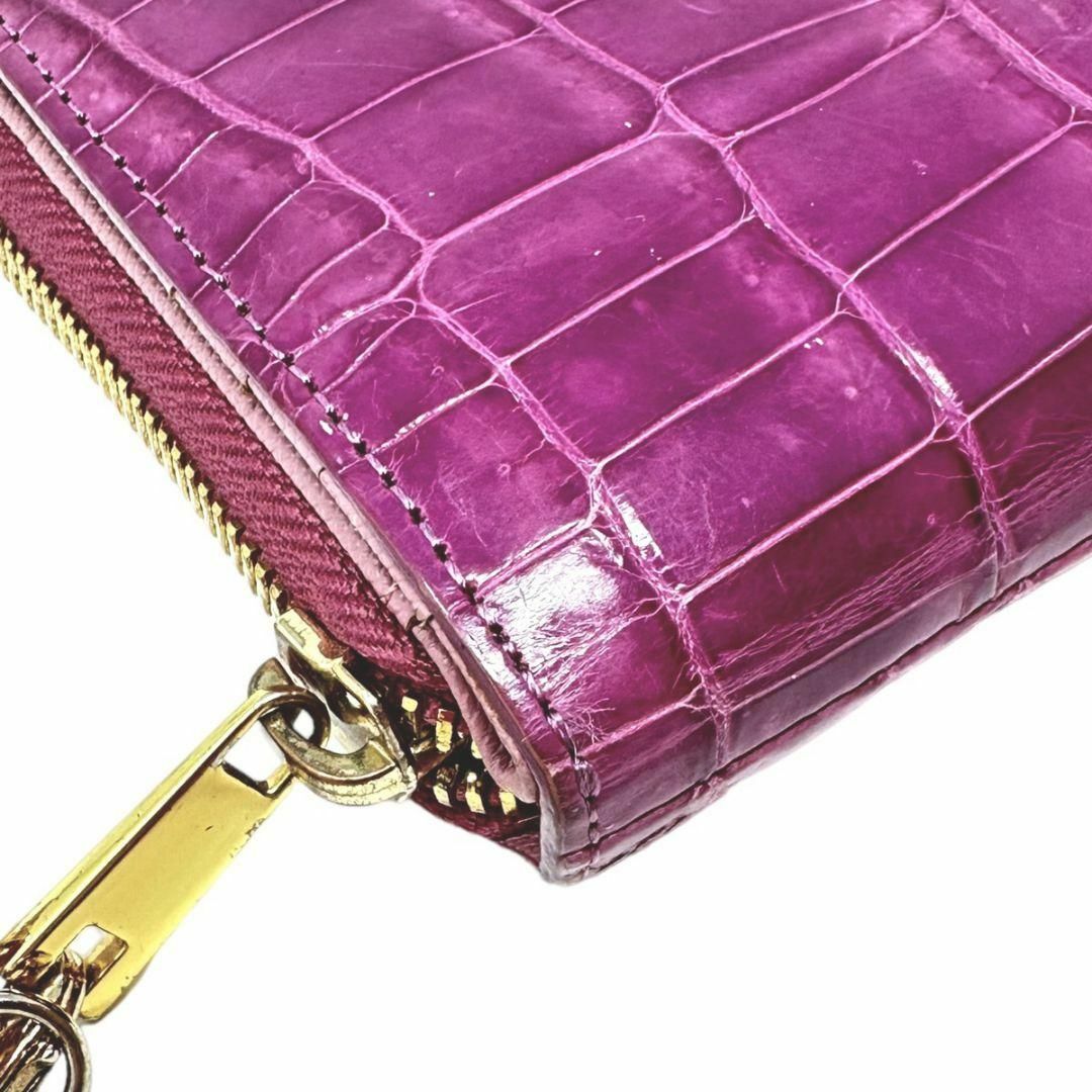 PelleyLusso ペレリールッソ長財布　クロコダイル　パープル　a0185 レディースのファッション小物(財布)の商品写真