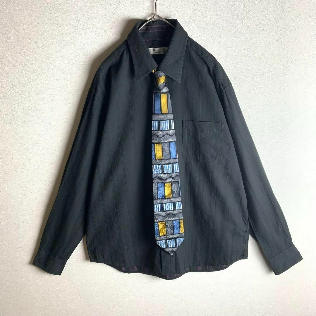 100％品質 【一点物コーデ】テーラードジャケット+ネクタイシャツ 3点