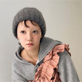 アレッジ(ALLEGE)のALLEGE Mohair Knit beanie "GRAY"(ニット帽/ビーニー)