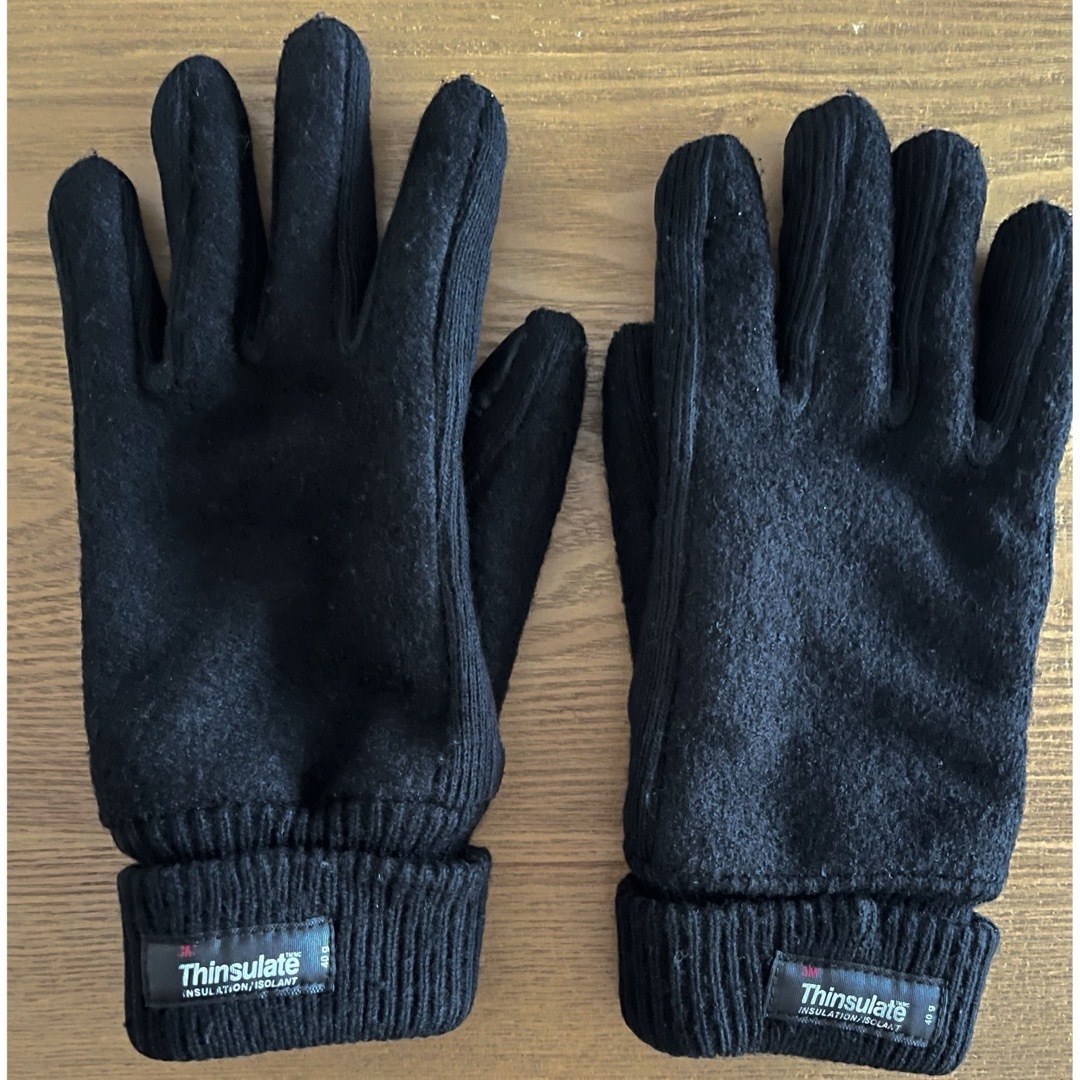 Thinsulate ニット手袋／ブラック メンズのファッション小物(手袋)の商品写真