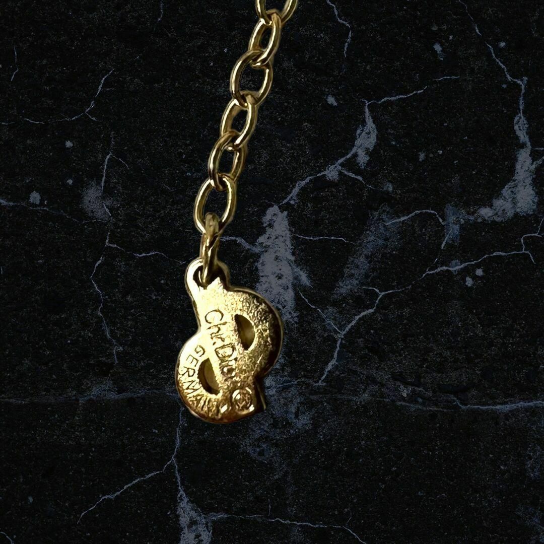 Christian Dior(クリスチャンディオール)のクリスチャンディオール　ネックレス　ハート　ストーン　ゴールド　a0150 レディースのアクセサリー(ネックレス)の商品写真