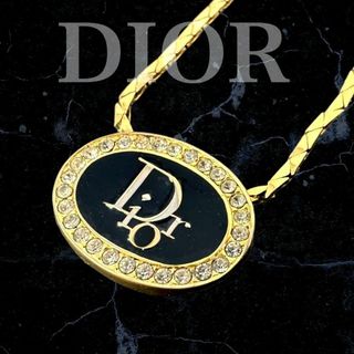 クリスチャンディオール(Christian Dior)のクリスチャンディオール　Dior　ロゴネックレス　ゴールド　a0144(ネックレス)