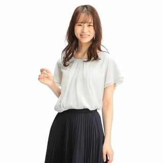 レディース 半袖 シャツ シフォン フリル フレア トップス tシャツ 無地(シャツ/ブラウス(半袖/袖なし))