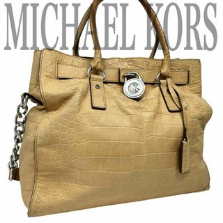 マイケルコース(Michael Kors)のマイケルコース　2wayショルダーバッグ 型押しクロコ ベージュ　a0089(ショルダーバッグ)