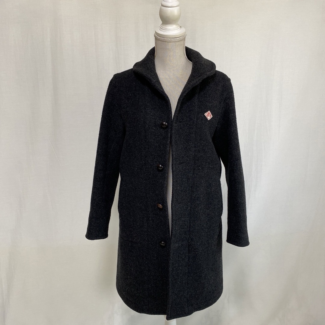DANTON(ダントン)のダントンWOOL MOSEER LONG 丸衿フード付コート 2way グレー レディースのジャケット/アウター(ロングコート)の商品写真