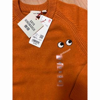 ユニクロ(UNIQLO)の新品タグ付き⭐︎ユニクロ⭐︎アニヤ　120ニットオレンジ(ニット)