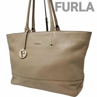 フルラ(Furla)のフルラ　FURLA　トートバッグ　シボレザー　ベージュ　A4収納　a0051(トートバッグ)