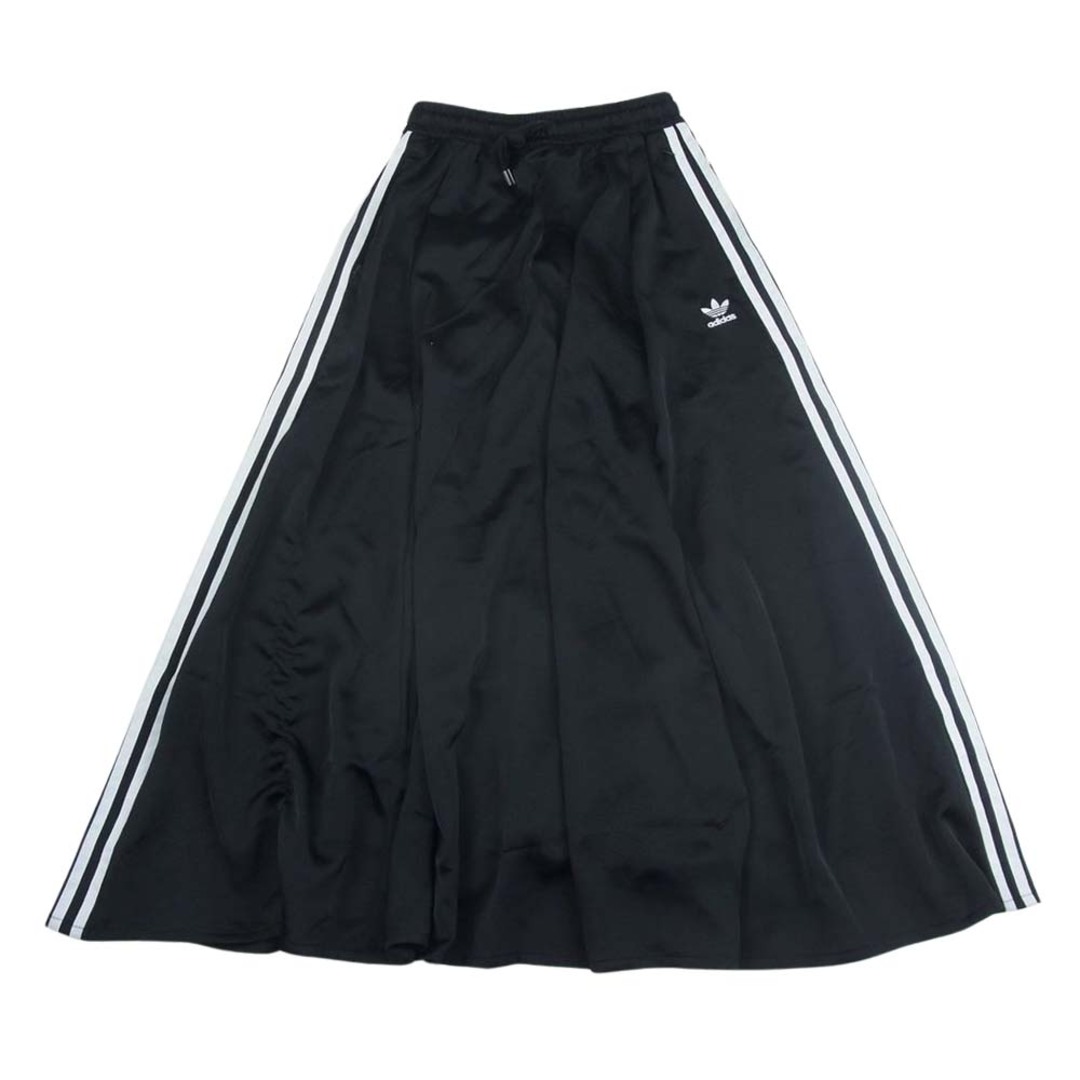 adidas(アディダス)のadidas アディダス FL0039 LONG SATIN SKIRT 3ストライプ サイドライン ロング サテン スカート ブラック系【中古】 レディースのスカート(その他)の商品写真