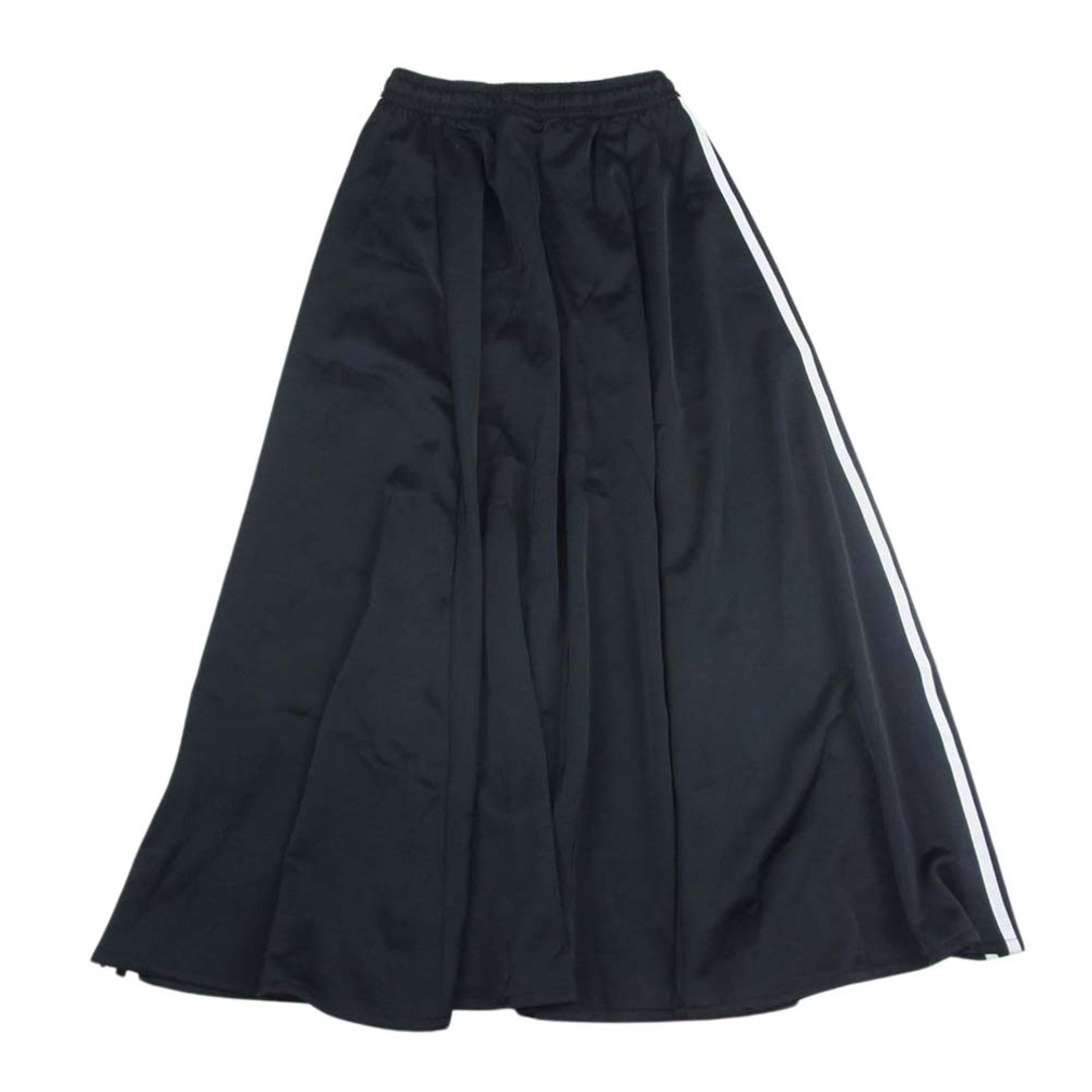 adidas(アディダス)のadidas アディダス FL0039 LONG SATIN SKIRT 3ストライプ サイドライン ロング サテン スカート ブラック系【中古】 レディースのスカート(その他)の商品写真