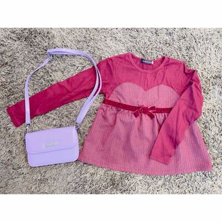 ベベ(BeBe)の130cmBeBepetitsベベ赤えんじ長袖トップスカットソークリスマス(Tシャツ/カットソー)