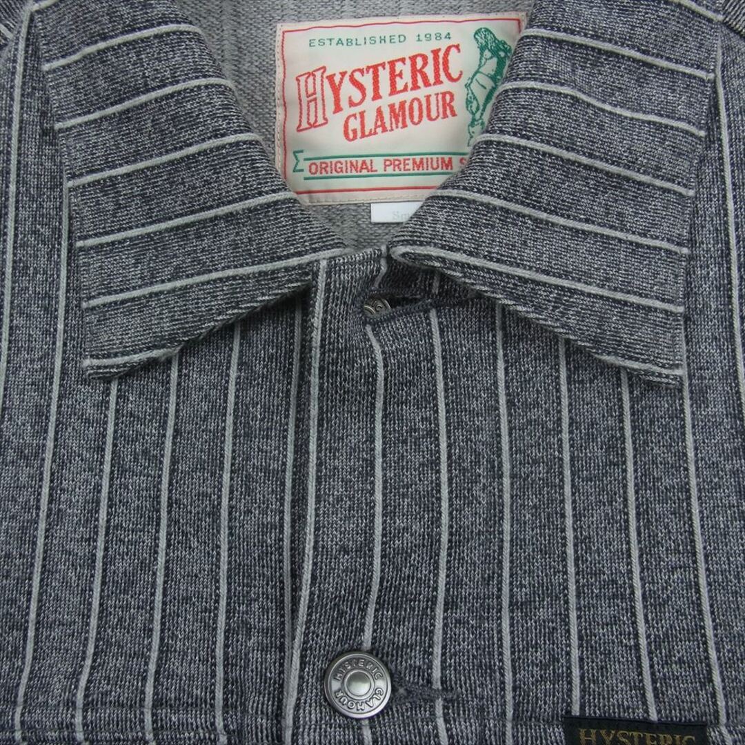 HYSTERIC GLAMOUR ヒステリックグラマー 02172CJ03 バックプリント ストライプ ジャケット グレー系 S【中古】 HYSTERIC GLAMOUR - HYSTERIC GLAMOUR ヒステリックグラマー 02172CJ03