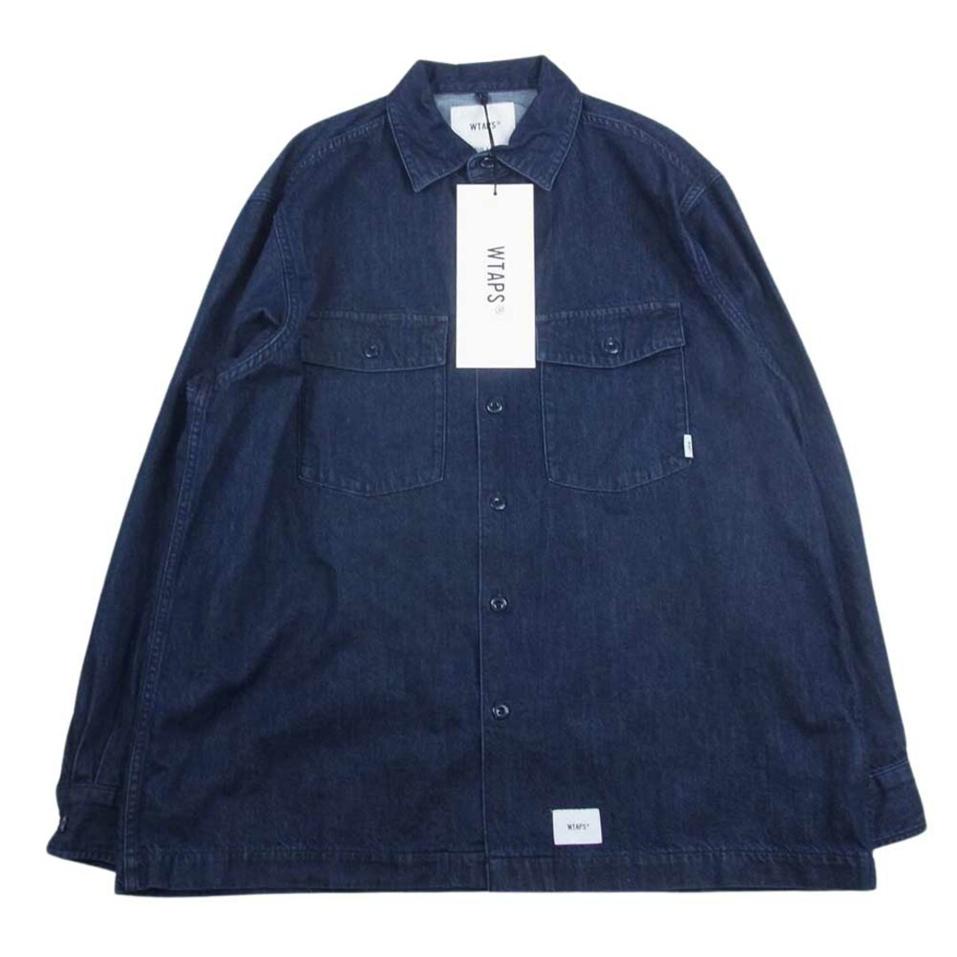 WTAPS ダブルタップス 23SS 231BRDT-SHM01 CBW LS DENIM デニム シャツ ジャケット インディゴブルー系 03約66cm袖丈