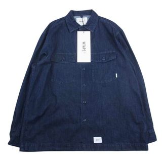 ダブルタップス(W)taps)のWTAPS ダブルタップス 23SS 231BRDT-SHM01 CBW LS DENIM デニム シャツ ジャケット インディゴブルー系 03【中古】(シャツ)