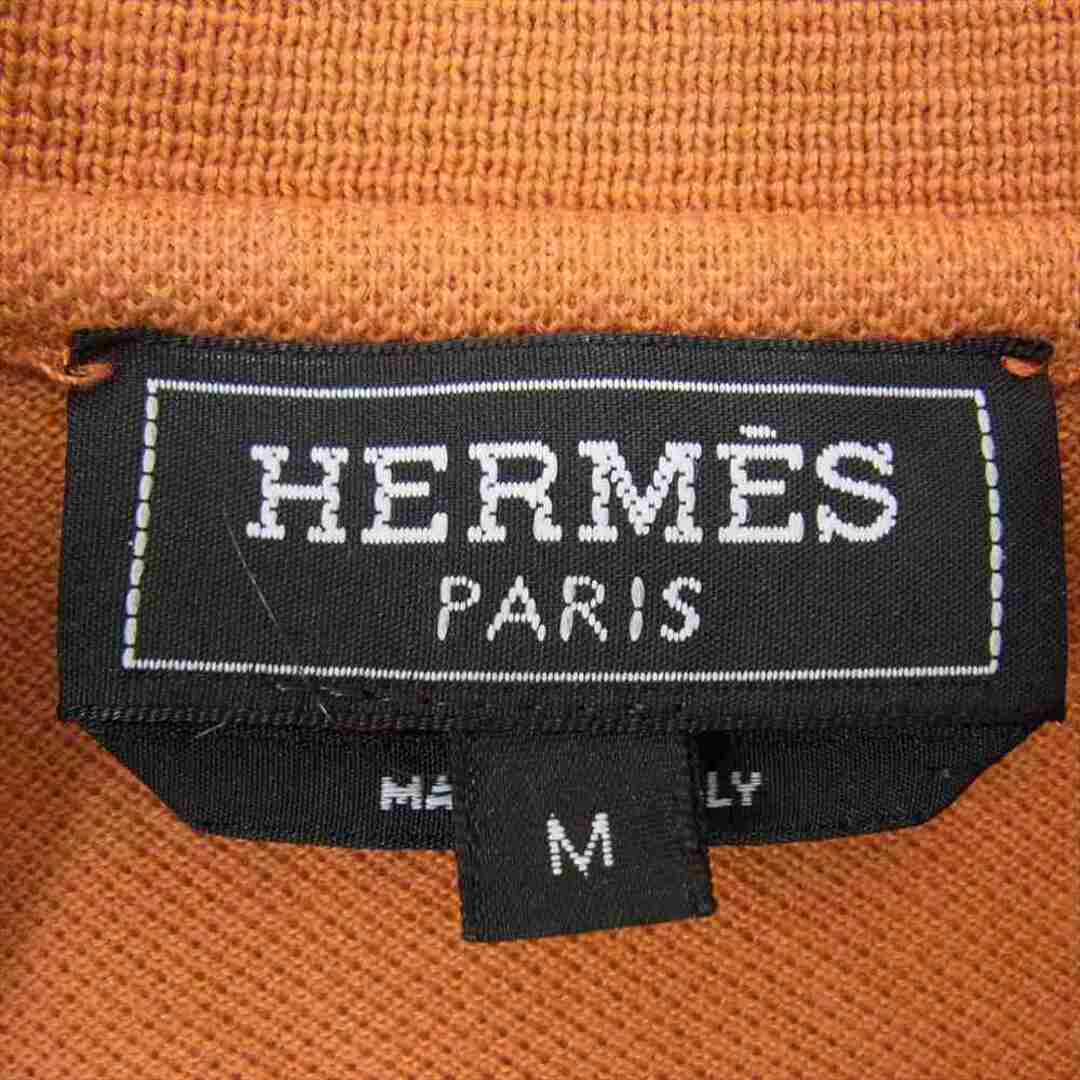 Hermes(エルメス)のHERMES エルメス ロゴ刺繍 イタリア製 コットン ショートスリーブ 半袖 ポロ シャツ オレンジ系 M【中古】 レディースのトップス(ポロシャツ)の商品写真