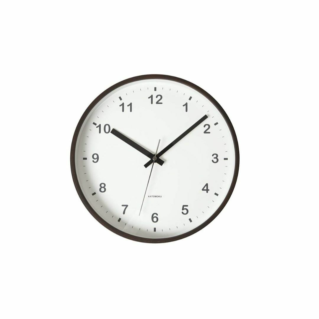 【色: 電波時計】KATOMOKU plywood wall clock ブラウのサムネイル