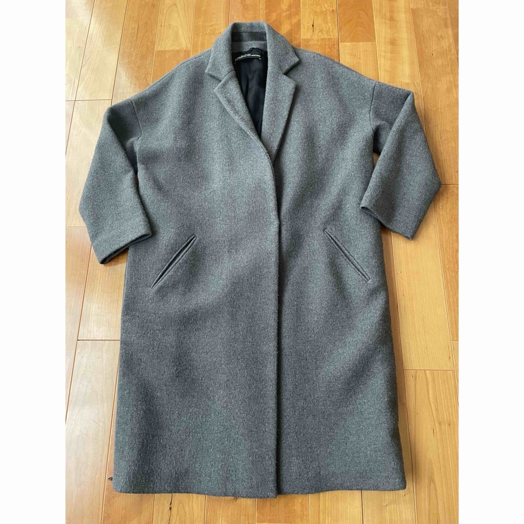 L'Appartement DEUXIEME CLASSE(アパルトモンドゥーズィエムクラス)の32PARADIS WOOL ZIPコート完売 ドゥーズィエムクラス グレー M レディースのジャケット/アウター(チェスターコート)の商品写真