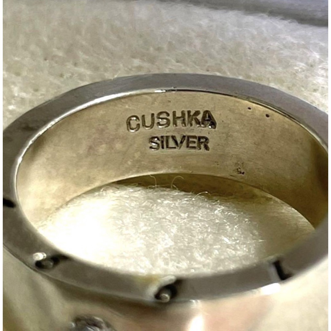 CUSHKA クシュカ リング 指輪 14.5号 ラインストーン シルバーの CUSHKA クシュカ リング 指輪 14.5号 ラインストーン シルバーの
