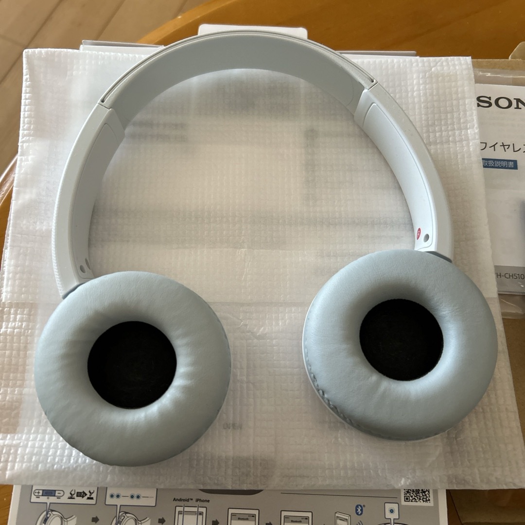 SONY(ソニー)のSONY ワイヤレスステレオヘッドセット WH-CH510(W) スマホ/家電/カメラのオーディオ機器(ヘッドフォン/イヤフォン)の商品写真