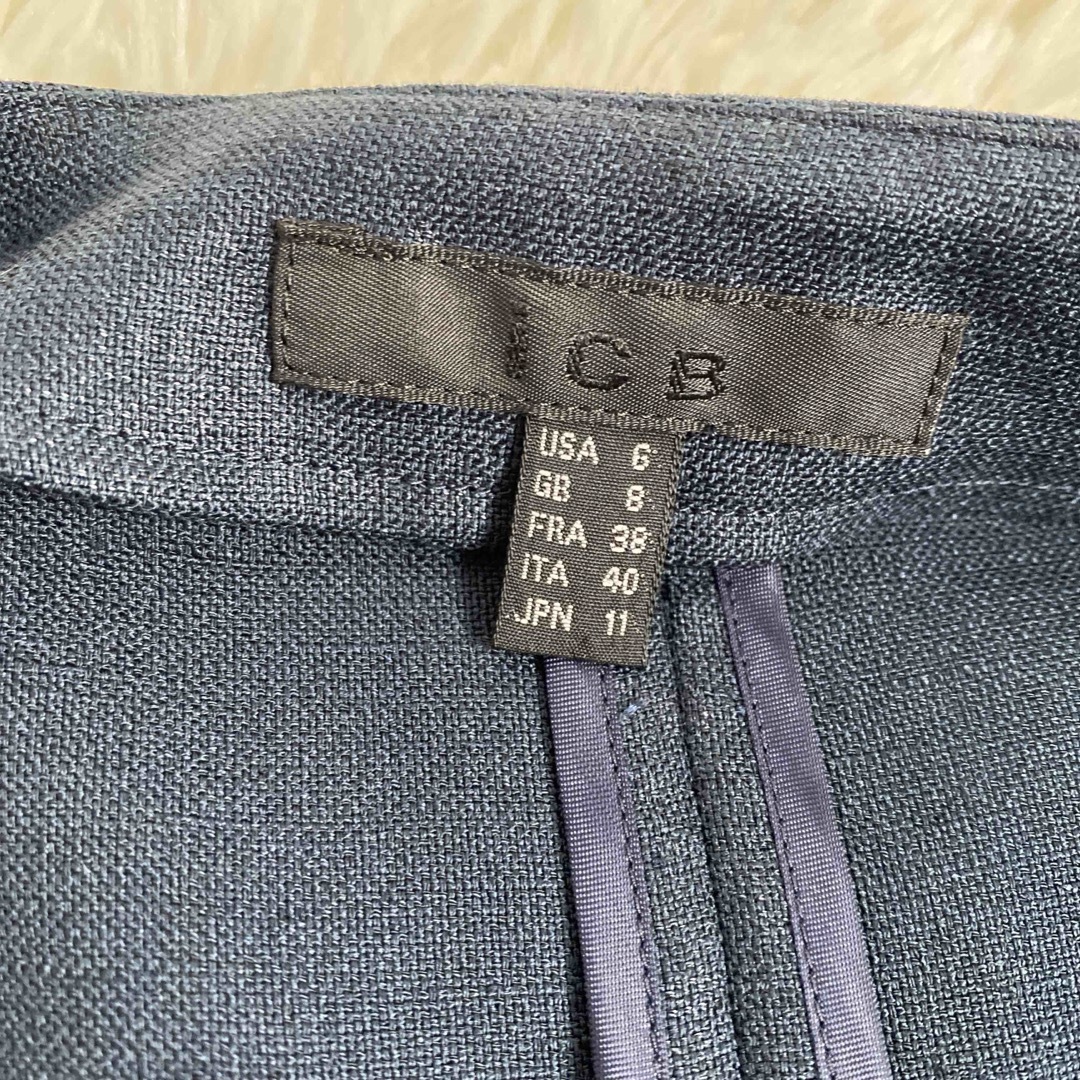 ICB(アイシービー)のiCB アイシービー セットアップダブルスーツ ノーカラー Linen Like レディースのフォーマル/ドレス(スーツ)の商品写真