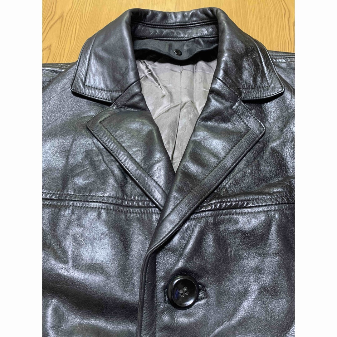 【EURO】ユーロ購入 レザージャケット コート 本革 黒 ブラック L 良品