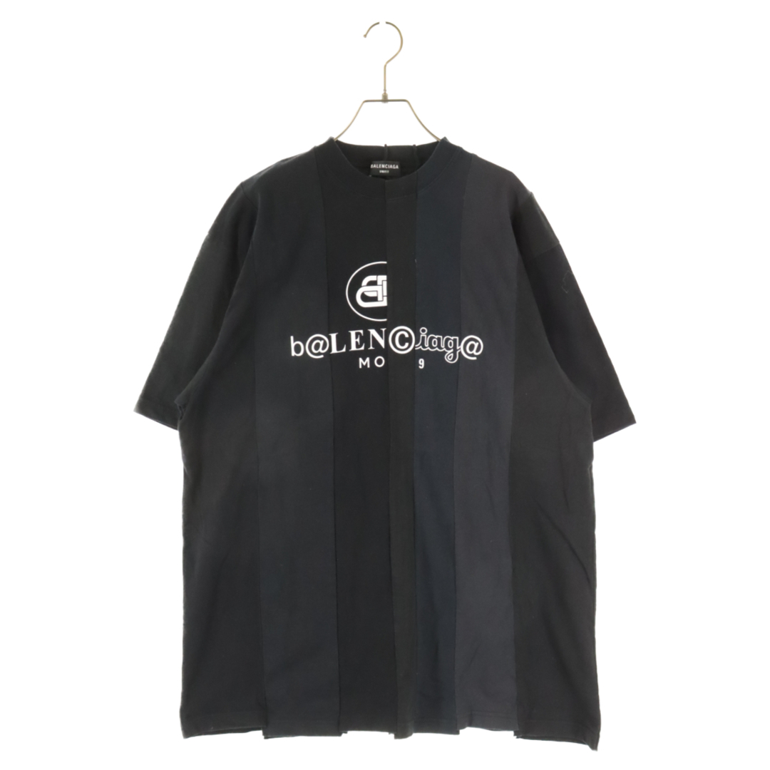 BALENCIAGA バレンシアガ 21SS 再構築 リメイク 半袖Tシャツ カットソー ブラック 661602 TKVD541センチ袖丈