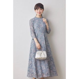 カエン(Kaene)の【kaene】フリルネックレースドレスロングワンピース(ロングドレス)