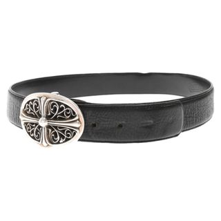 クロムハーツ(Chrome Hearts)のCHROME HEARTS クロムハーツ OVAL CROSS STRAP1.5/1.5クラシックオーバルクロスバックル レザーベルト ブラック/シルバー 30inch(ベルト)