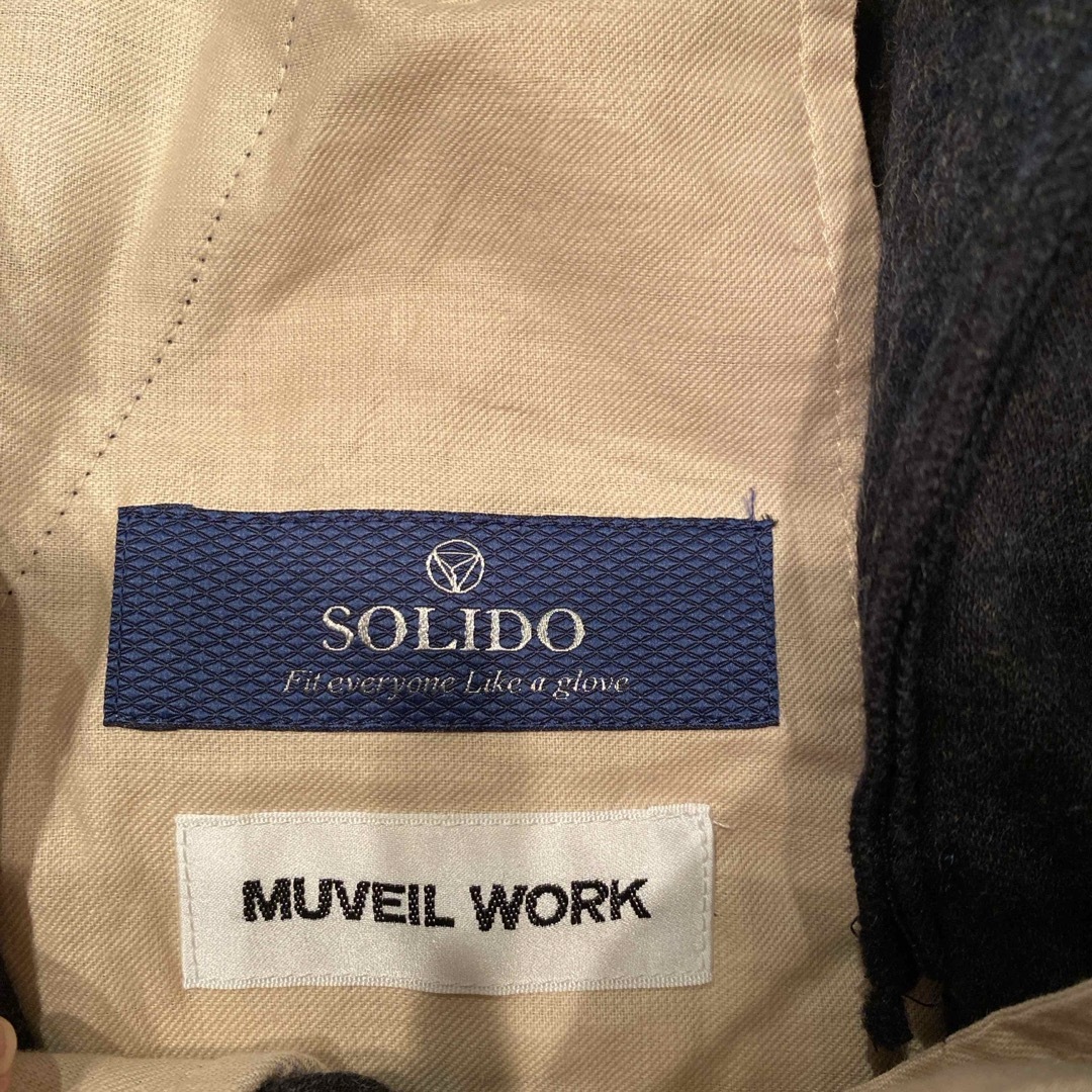 MUVEIL WORK(ミュベールワーク)の試着のみ　パンツmuveilWORKコラボ　SOLIDO ３　ネイビー レディースのパンツ(クロップドパンツ)の商品写真