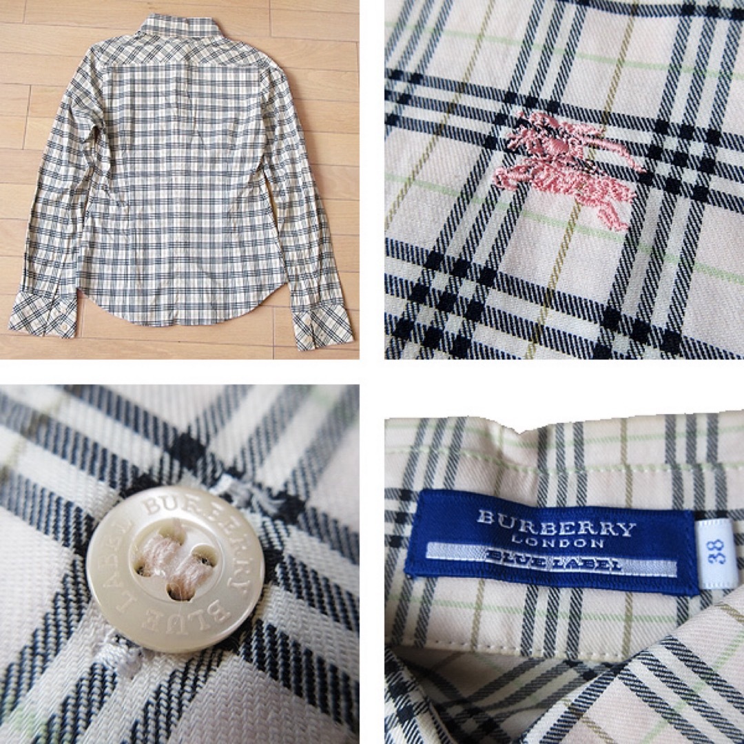 BURBERRY BLUE LABEL(バーバリーブルーレーベル)の美品 38 バーバリーブルーレーベル レディース チェック柄シャツ レディースのトップス(シャツ/ブラウス(長袖/七分))の商品写真