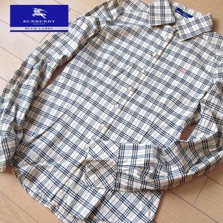 バーバリーブルーレーベル(BURBERRY BLUE LABEL)の美品 38 バーバリーブルーレーベル レディース チェック柄シャツ(シャツ/ブラウス(長袖/七分))