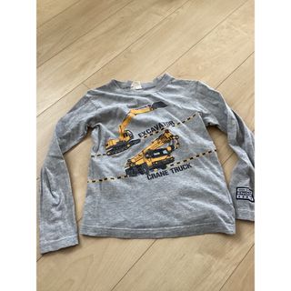 グレー　長袖Tシャツ　サイズ130  働く車(Tシャツ/カットソー)