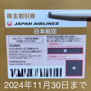 ジャル(ニホンコウクウ)(JAL(日本航空))のJAL 日本航空 株主優待券/株主割引券 1枚 2024年11月30日の搭乗まで(航空券)