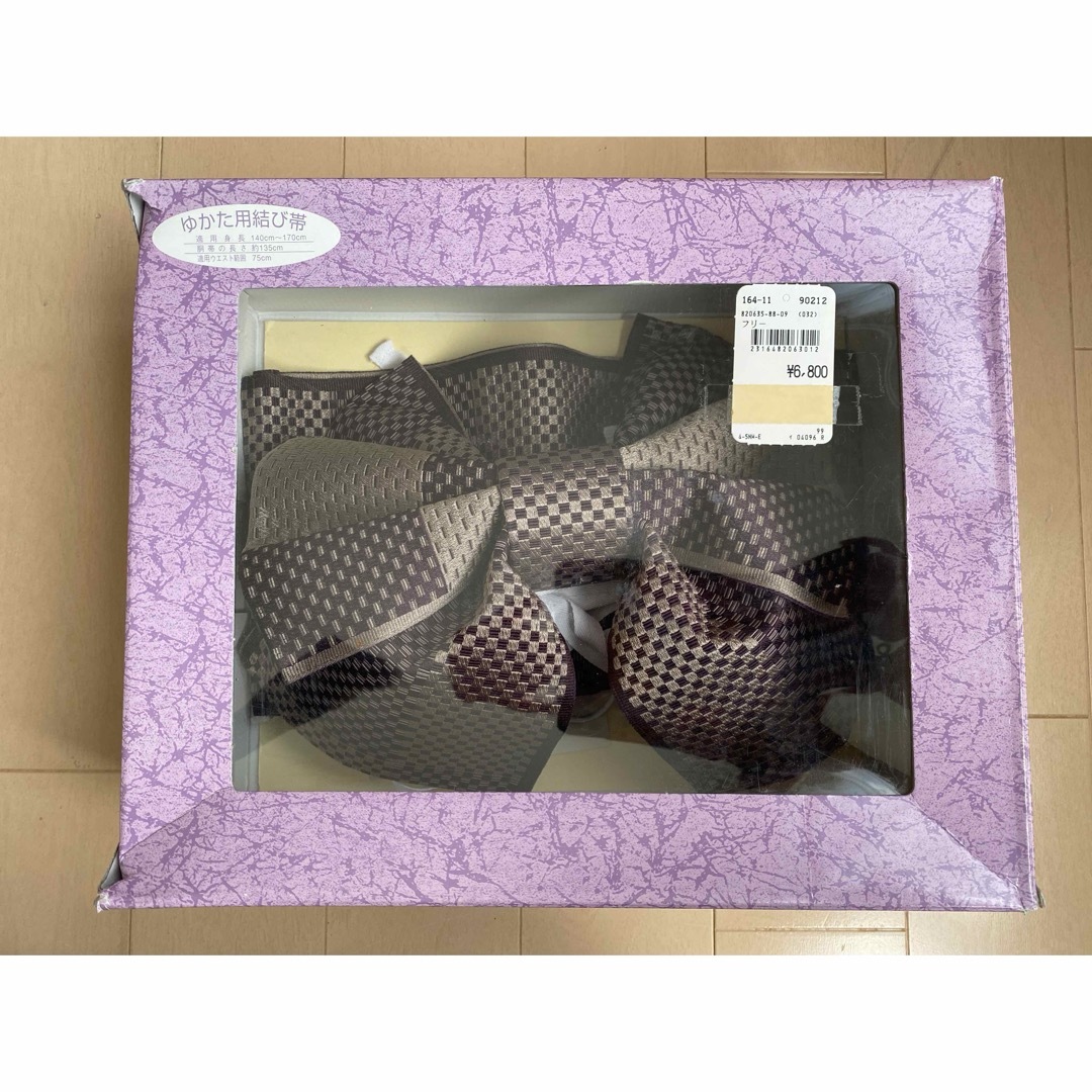 和装小物　浴衣　帯　作り帯　リボン　結び帯　パープル　紫 レディースの水着/浴衣(浴衣帯)の商品写真
