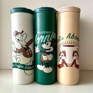 スターバックス(Starbucks)のSALE！即完売新品！スターバディズニーステンレスボトル3点　ミッキー　ドナルド(キャラクターグッズ)