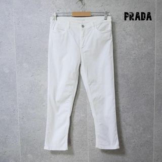 プラダ PRADA パンツ デニムパンツ ジーンズ ストレート 無地 コットン ボトムス レディース 26 インディゴブルー約19cm股下