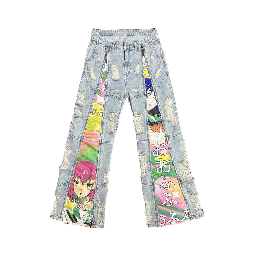 Cartoonbox Anime Zipper Printed JeansCARTOONBOX