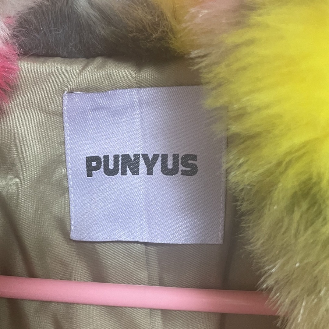 PUNYUS ミックスファーコート サイズ3 派手カワ- PUNYUS ミックスファーコート サイズ3 派手カワ-