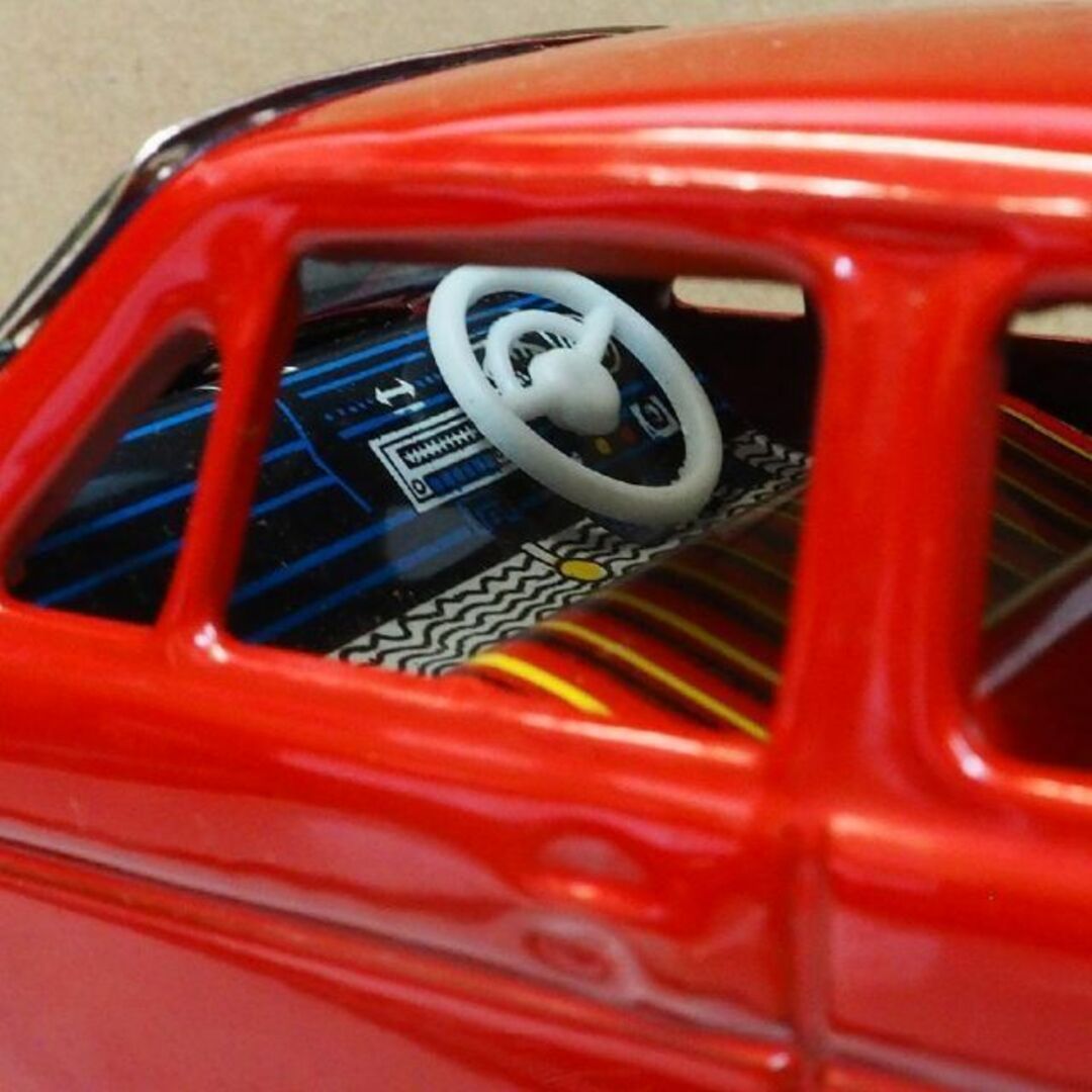 三友【HONDA N360ホンダ 赤 小サイズ】ブリキtin toy car箱付の 三友【HONDA N360ホンダ 赤 小サイズ】ブリキtin toy car箱付の