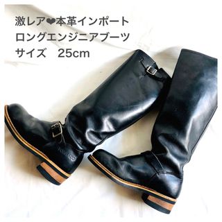 レッドウィング(REDWING)の激レア❤︎インポート本革ロングエンジニアブーツ　黒(ブーツ)