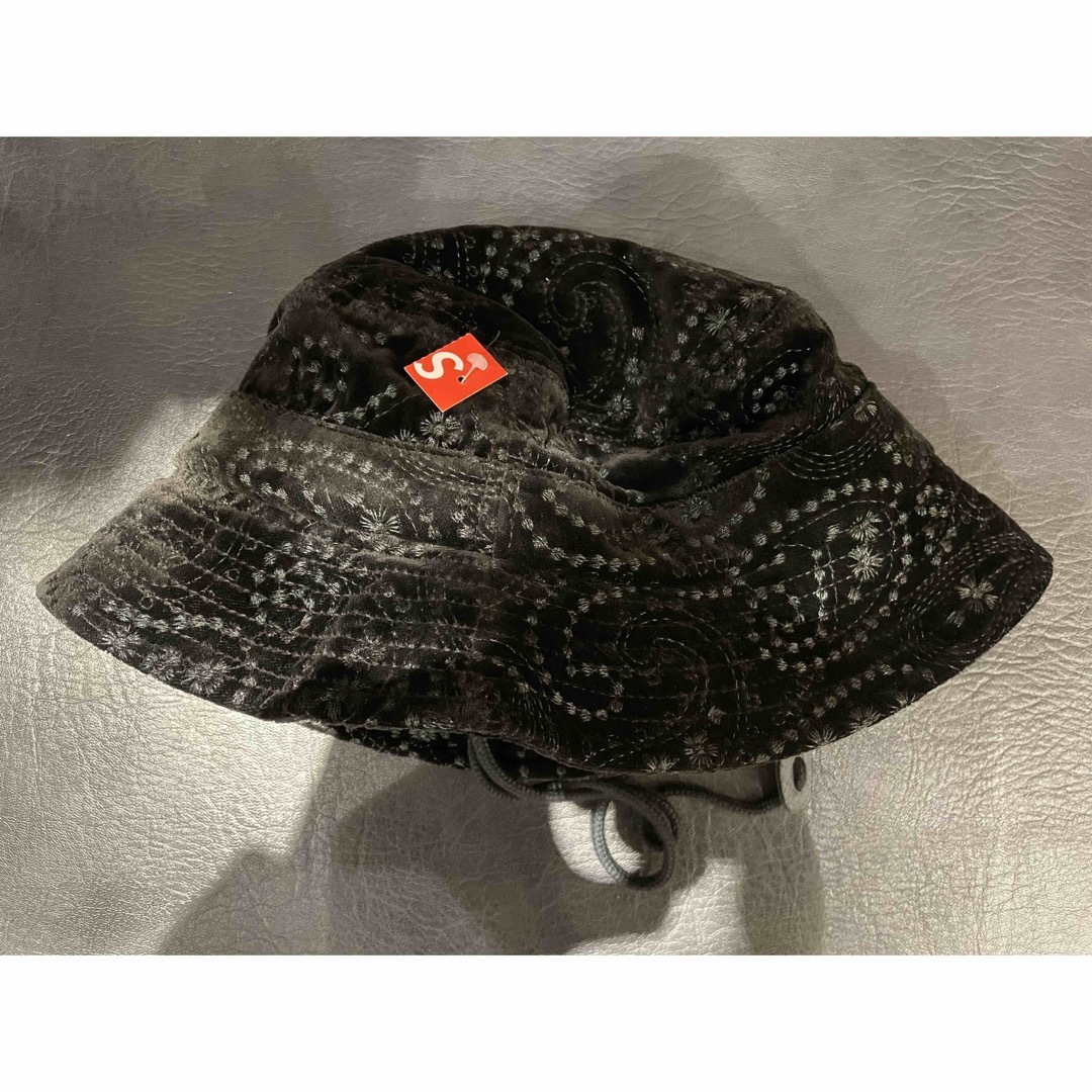 supreme Velvet Paisley Boonie Black S/M ハット