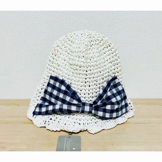 アンパサンド(ampersand)の新品▼【白】折りたたみ 幼児 乳児 48 アンパサンド リボン バケットハット(帽子)