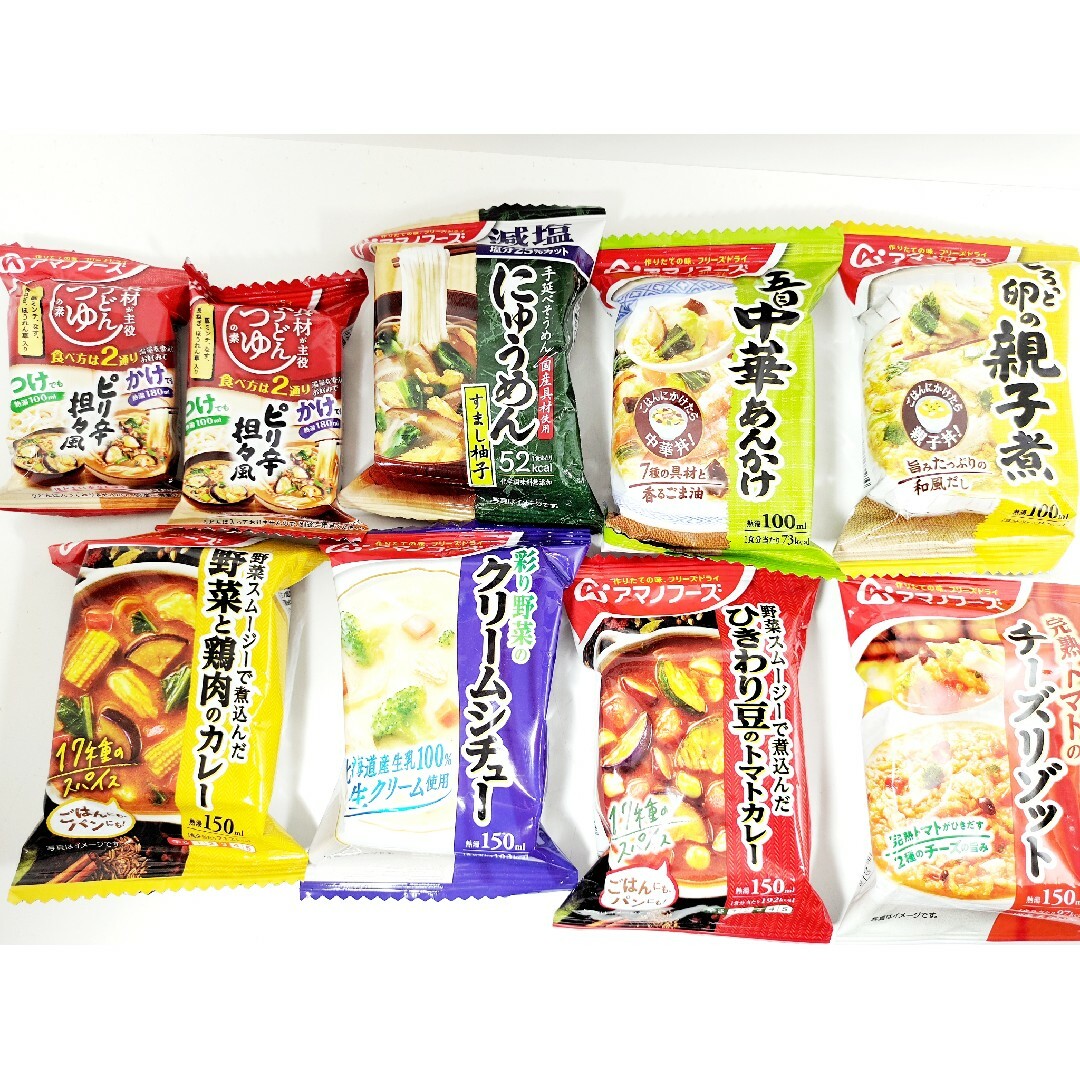 8種類9個　アマノフーズ　by　フリーズドライ　アサヒグループ食品の通販　ちゃん麺｜ラクマ